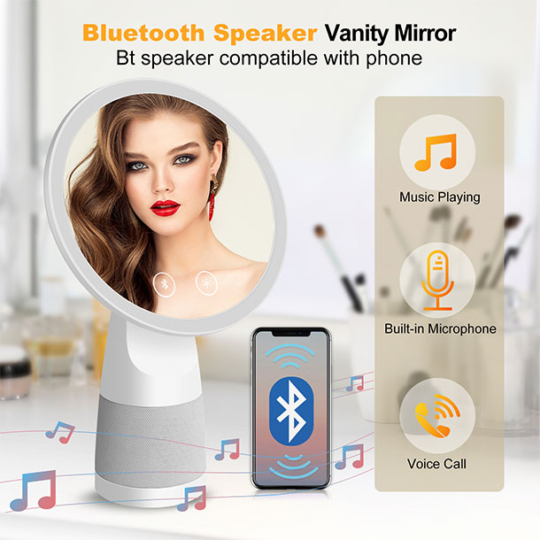 Specchio cosmetico con luci e Bluetooth